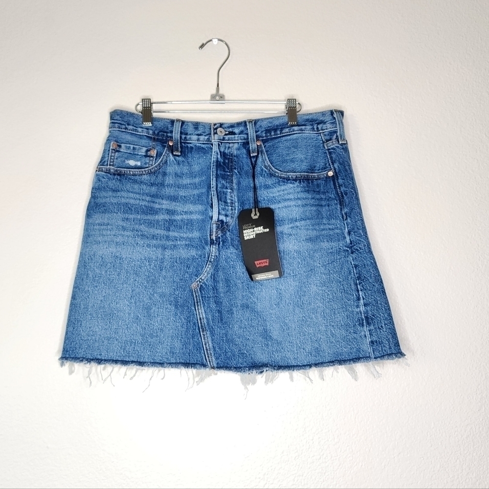 Levi's Deconstructed Denim Iconic Skirt 32 NWT - Picture 2 of 8